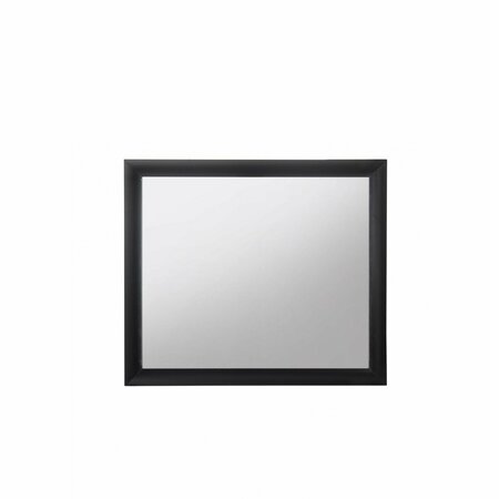 HOMEROOTS 35 x 39 x 1 in. Contemporary Wood Framed Mirror, Black 376946